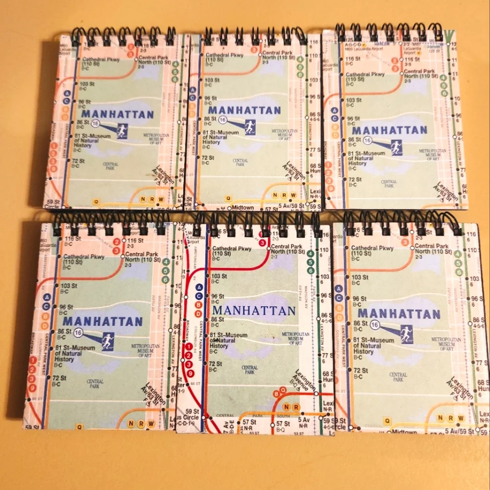 Set of 6 Papyrus NYC/MTA Map Notepads